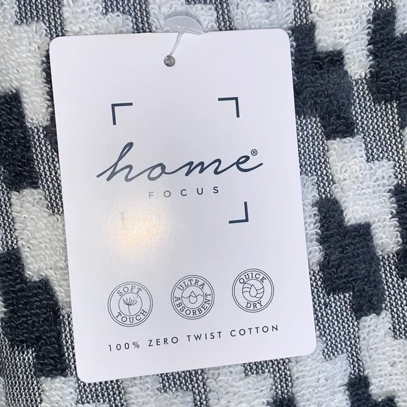 home FOCUS Quick Dry 100% Cotton Towel Set 6-Piece Bath Hand Washcloths